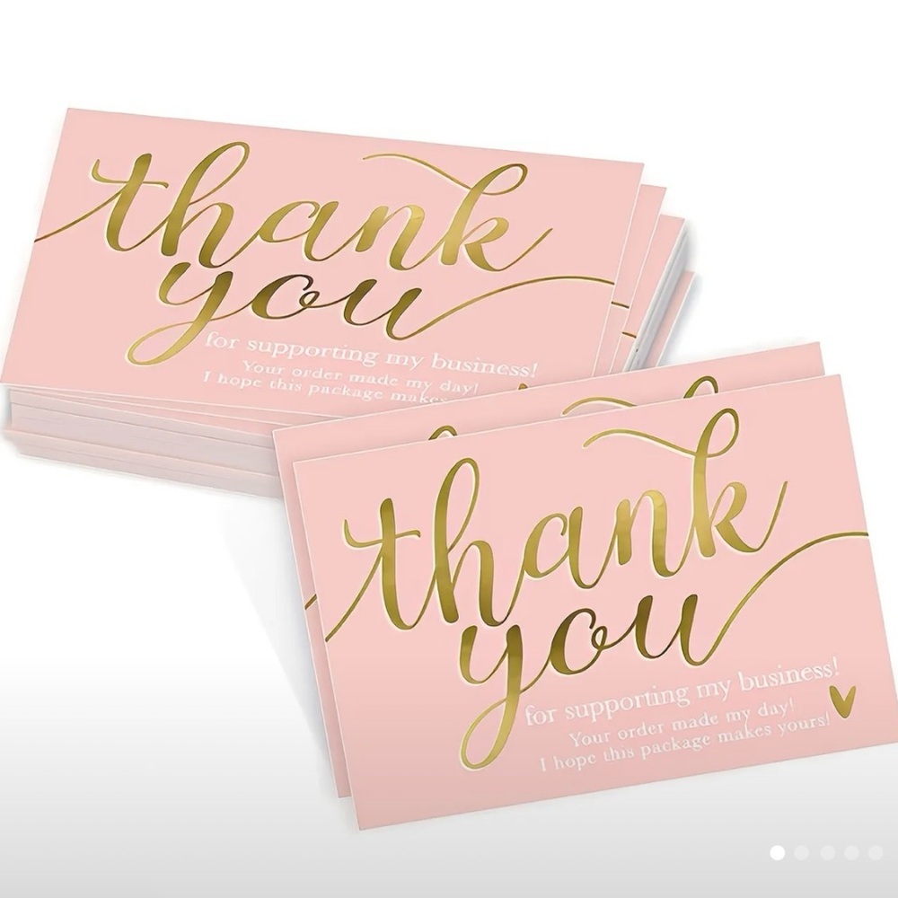 12  Poly mailers 19x14  12 Thank you cards and 
25 Thank you Stickers 1” Pink - Picture 3 of 5